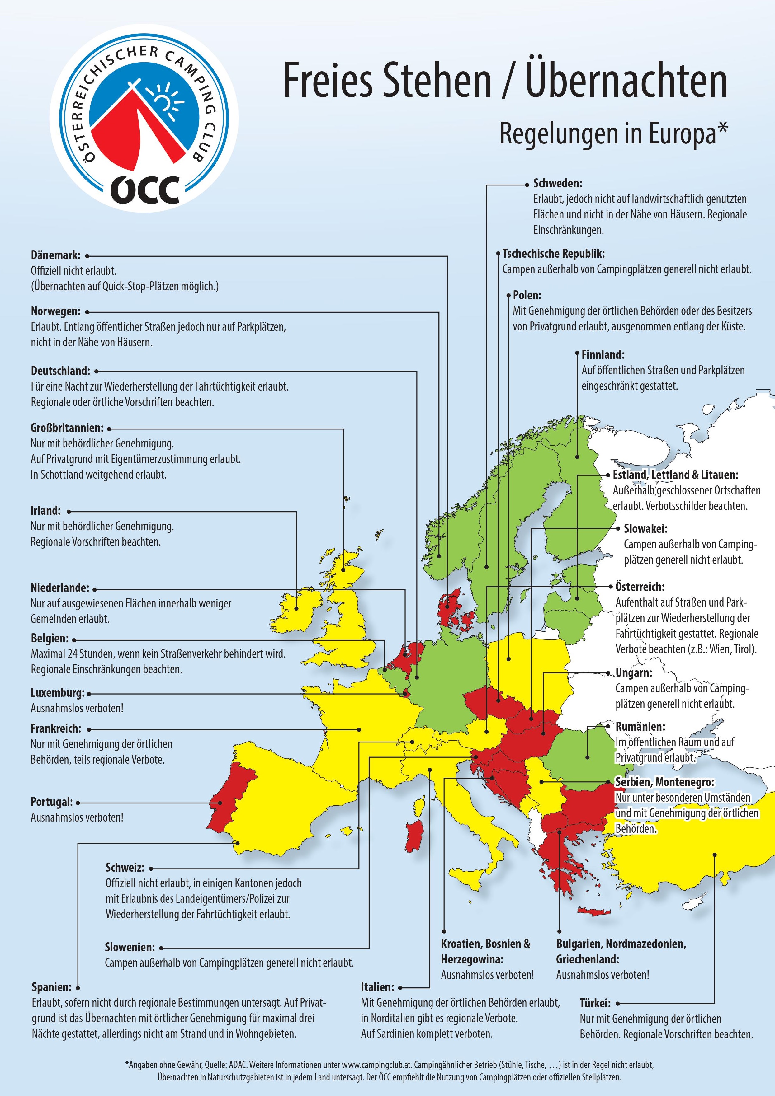 Wildcampen Freies Stehen In Europa Occ