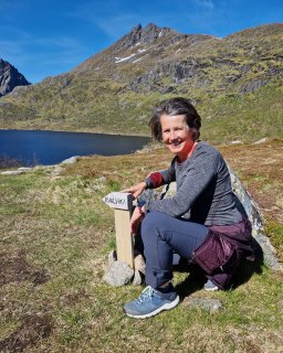 Sabine während eine Hike.