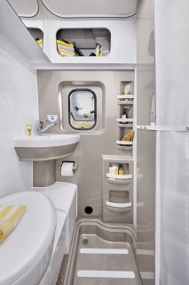 Badezimmer im Hobby Kastenwagen.