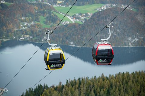 Mit der Zwölferhorn-Seilbahn geht es bequem in die Bergwelt.