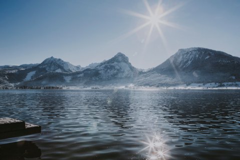 Wolfgangsee Panorama /
                           Camping Wolfgangsee Berau / Fotorechte: Hinterberger GmbH