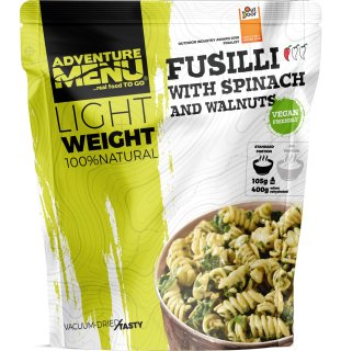 Adventure Menu Fusili with spinach
