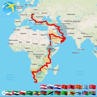 Zwei Frauen Zwei Räder ein Zelt Route namibia bis Wien
