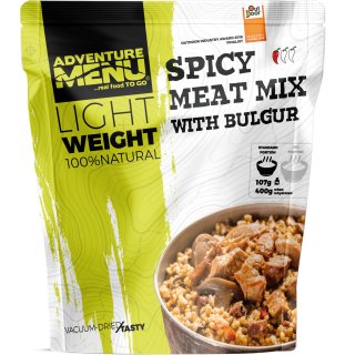 Adventure Menu Spicy meat mix with bulgur
