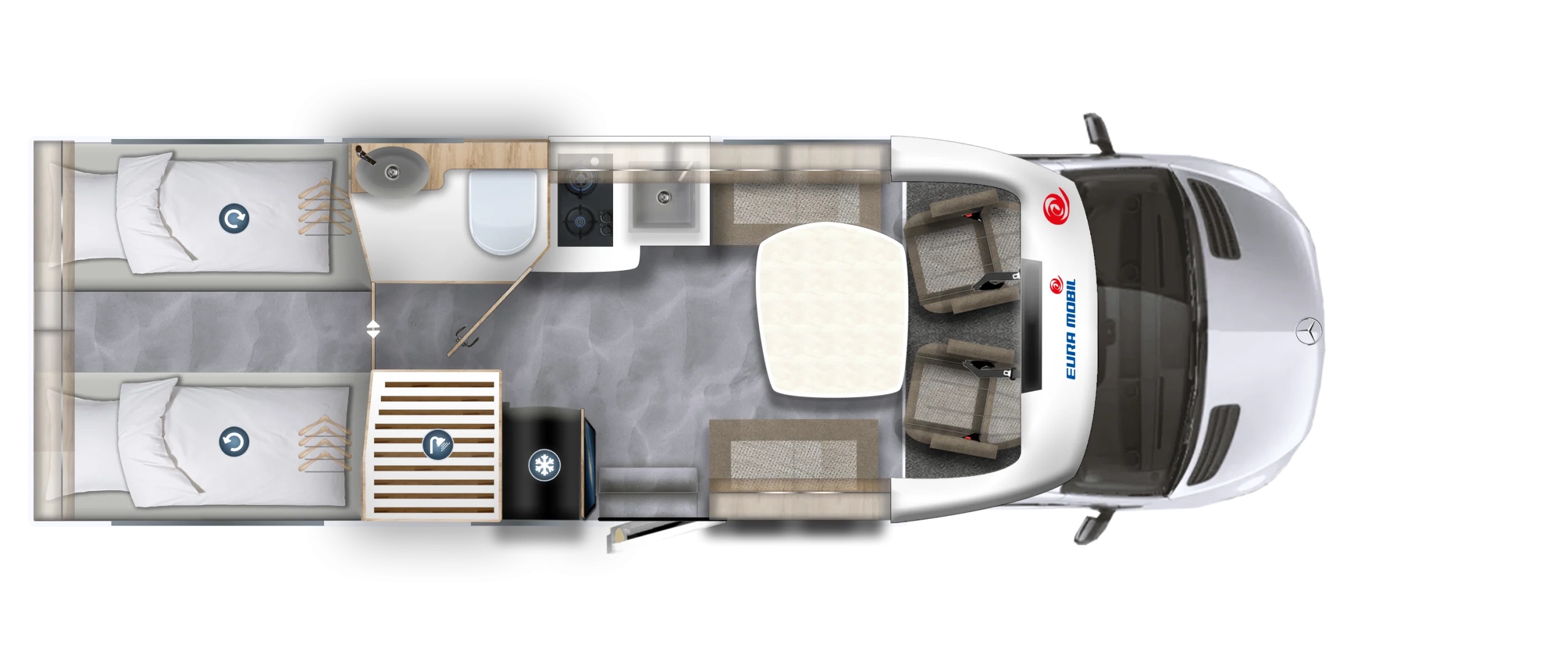 Grundriss
                           Eura Mobil Profila Freestyle PT 726 EF 